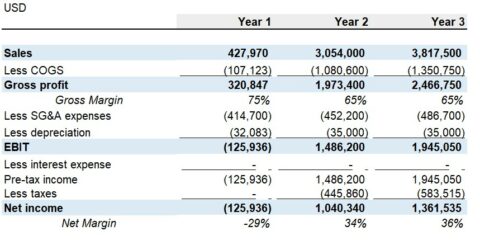 gym business plan financials