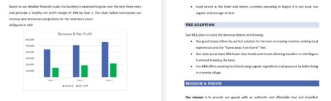 Bed And Breakfast Business Plan Template - B&B Financial Plan