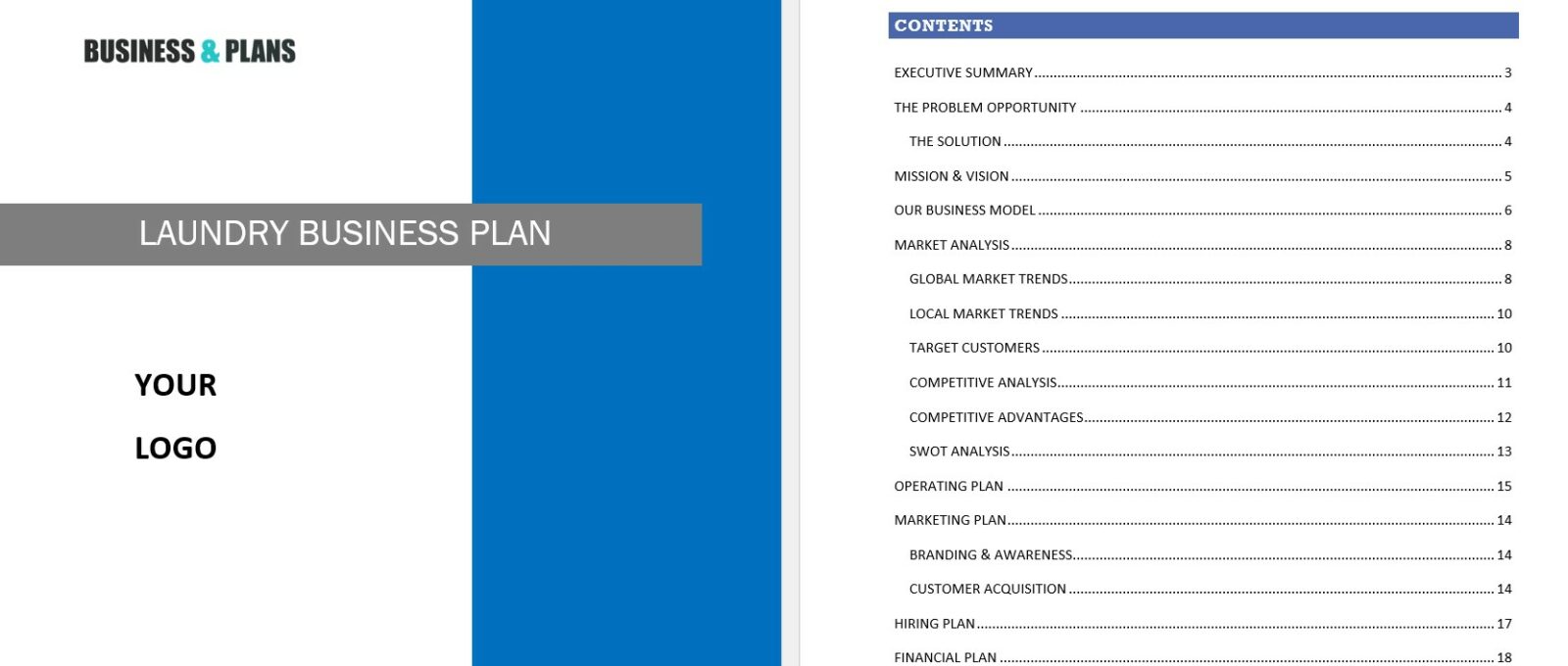 laundry service business plan in Word