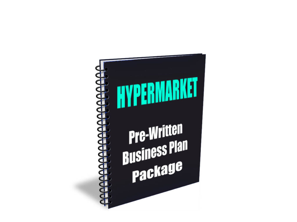 Hypermarket business plan template with automatic financials
